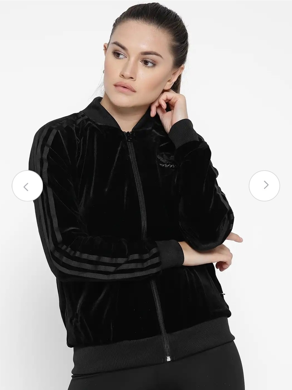 adidas Black Velour Track Jacket